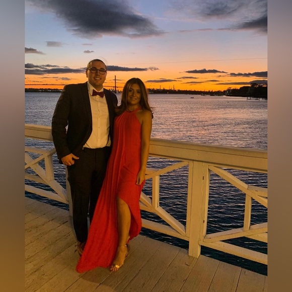 Red/orange BCBG maxi formal dress in perfect condition! - Picture 1 of 4